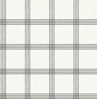 product image for Twain Charcoal Plaid Wallpaper 84
