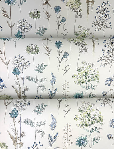 product image for Bergamot Sea Green Wildflower Wallpaper 10