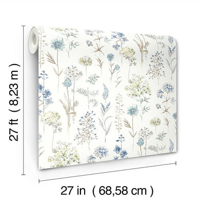 product image for Bergamot Sea Green Wildflower Wallpaper 8