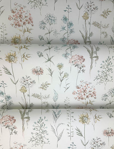 product image for Bergamot Pastel Wildflower Wallpaper 10