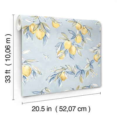 product image for Lemonade Light Blue Citrus Wallpaper 81