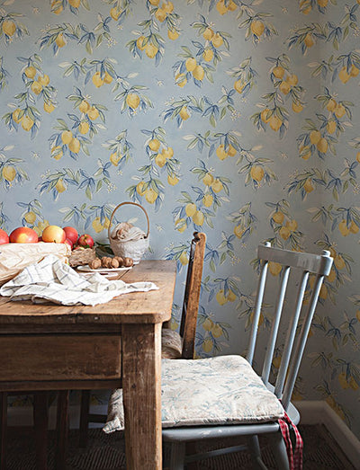 product image for Lemonade Light Blue Citrus Wallpaper 83