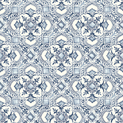 product image of Marjoram Blue Floral Tile Wallpaper 559