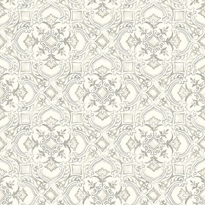 product image for Marjoram Light Grey Floral Tile Wallpaper 9