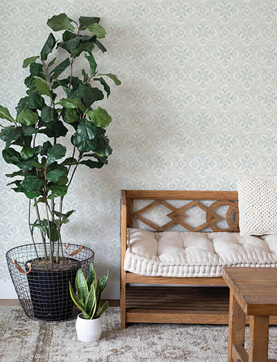 product image for Marjoram Light Blue Floral Tile Wallpaper 88