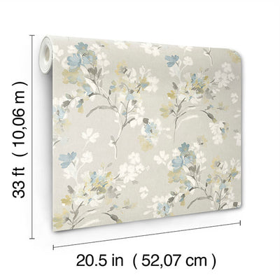 product image for Azalea Light Grey Floral Branches Wallpaper 40