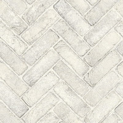 product image for Canelle White Brick Herringbone Wallpaper 68