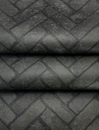 product image for Canelle Black Brick Herringbone Wallpaper 23