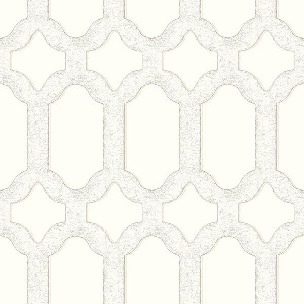 media image for Sample Chervil White Trellis Wallpaper 212