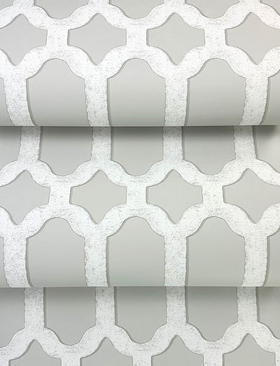 product image for Chervil Light Grey Trellis Wallpaper 55