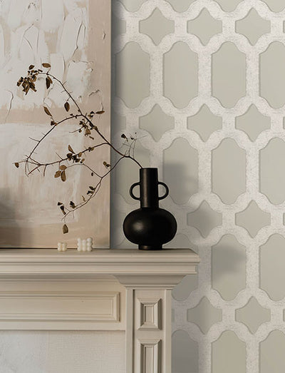 product image for Chervil Light Grey Trellis Wallpaper 5