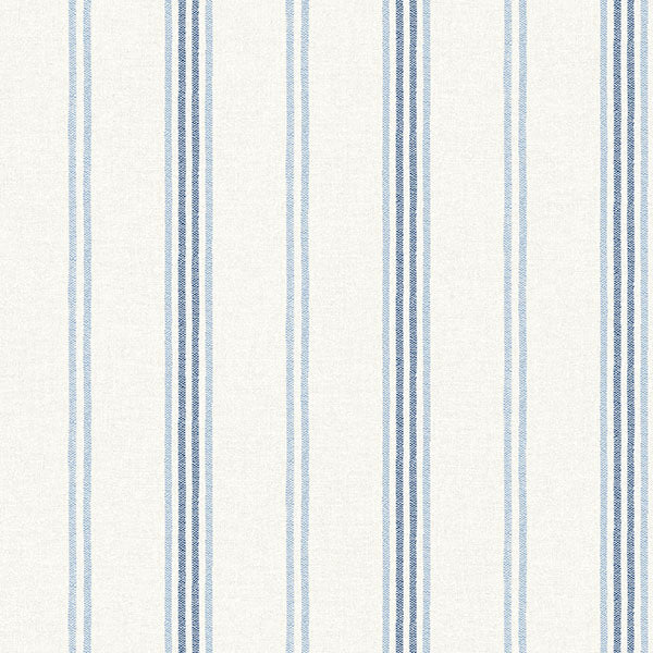 media image for Sample Lovage Blue Linen Stripe Wallpaper 28