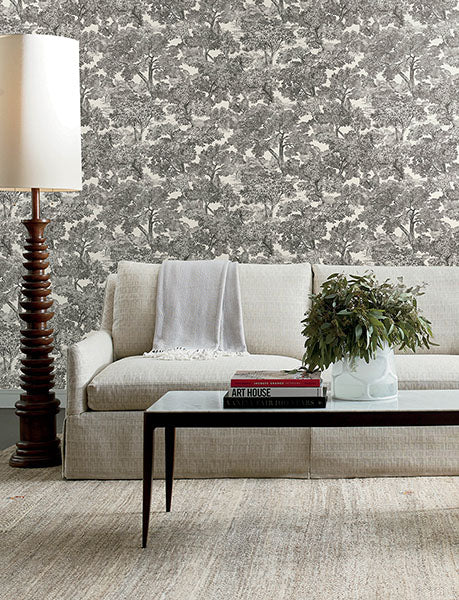 media image for Spinney Black Toile Wallpaper 211