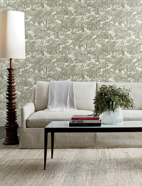 media image for Spinney Green Toile Wallpaper 226