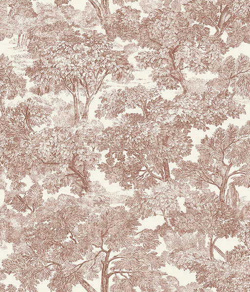 media image for Spinney Red Toile Wallpaper 217