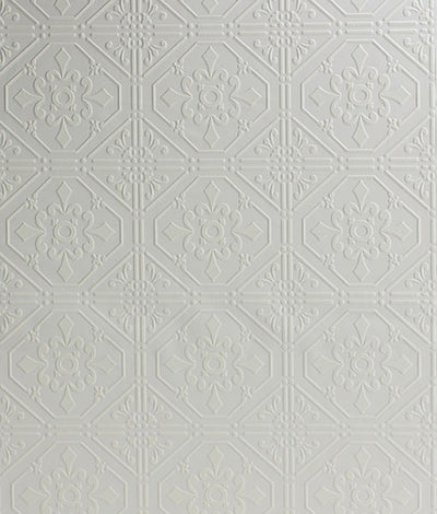 product image for Brooklyn White Tin Paintable Wallpaper 88