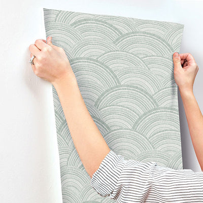 product image for Encircle Sea Green Geometric Wallpaper 4