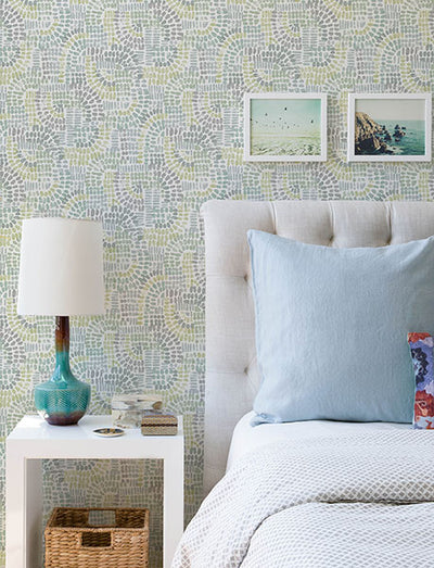 product image for Wanderer Aquamarine Mosiac Wallpaper 18