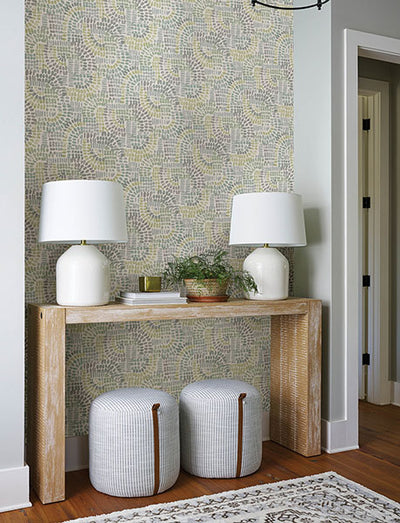 product image for Wanderer Aquamarine Mosiac Wallpaper 75