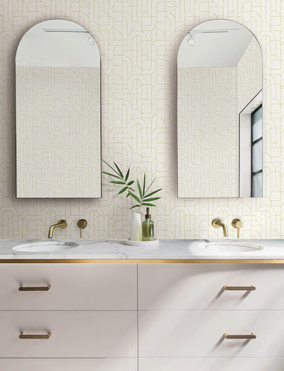 product image for Integrity Yellow Arched Outlines Wallpaper 63