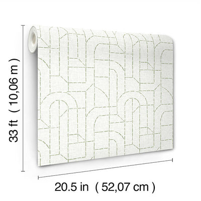 product image for Integrity Light Green Arched Outlines Wallpaper 70