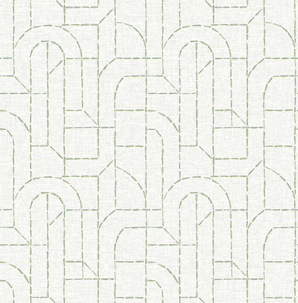 media image for Integrity Light Green Arched Outlines Wallpaper 238