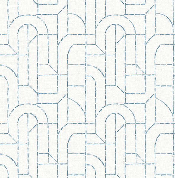 media image for Integrity Blue Arched Outlines Wallpaper 211