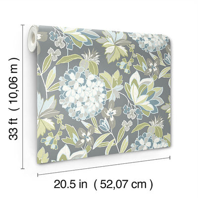 product image for Valdivian Aqua Floral Wallpaper 76