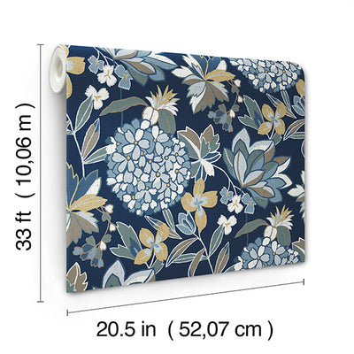 product image for Valdivian Indigo Floral Wallpaper 41