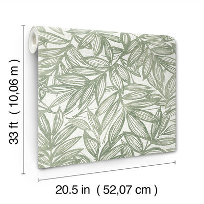 product image for Rhythmic Sage Leaf Wallpaper 48