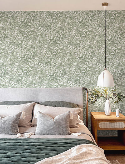 product image for Rhythmic Sage Leaf Wallpaper 66