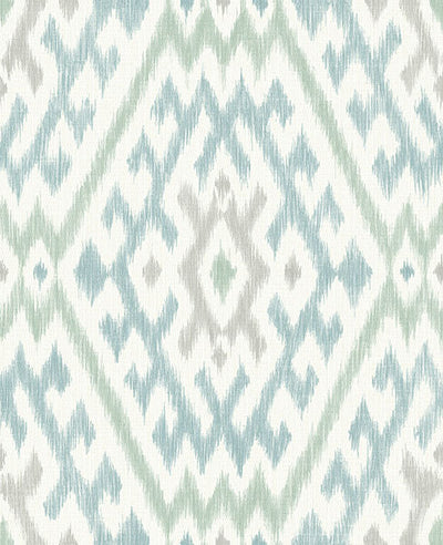 product image for Solola Aqua Ikat Wallpaper 58