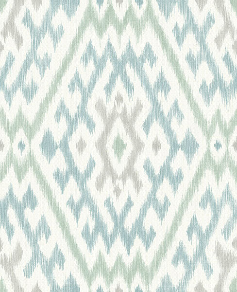 media image for Solola Aqua Ikat Wallpaper 260