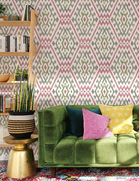 media image for Solola Fuchsia Ikat Wallpaper 248