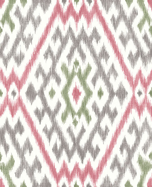 media image for Solola Fuchsia Ikat Wallpaper 22