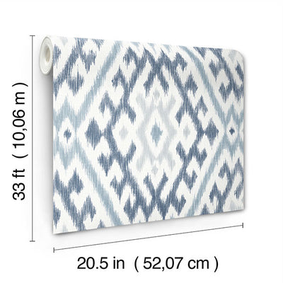 product image for Solola Blue Ikat Wallpaper 43