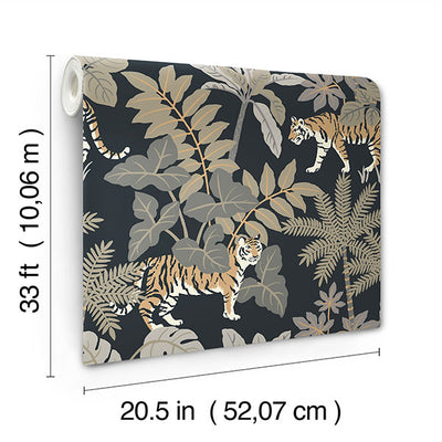 product image for Caspian Charcoal Jungle Prowl Wallpaper 28