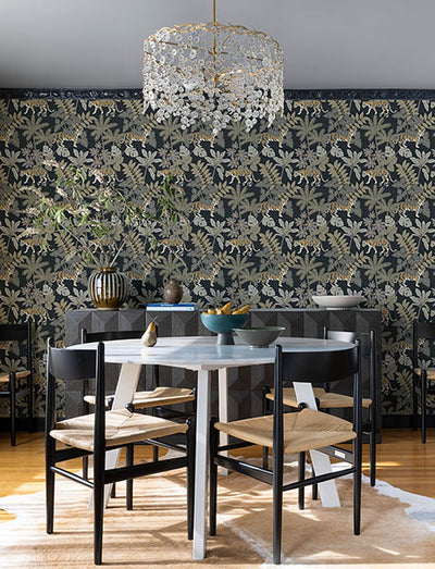 product image for Caspian Charcoal Jungle Prowl Wallpaper 13