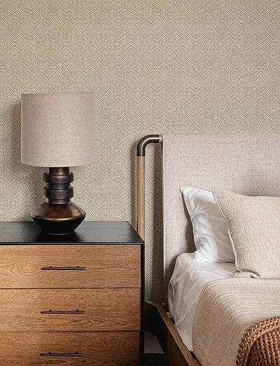 product image for Gallivant Neutral Woven Geometric Wallpaper 74