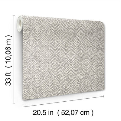 product image for Gallivant Grey Woven Geometric Wallpaper 77