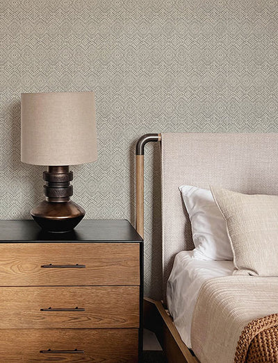 product image for Gallivant Grey Woven Geometric Wallpaper 53