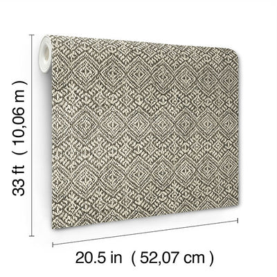 product image for Gallivant Black Woven Geometric Wallpaper 86
