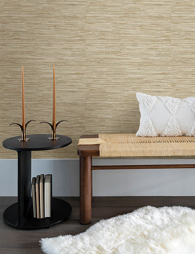 product image for Exhale Light Brown Woven Faux Grasscloth Wallpaper 26