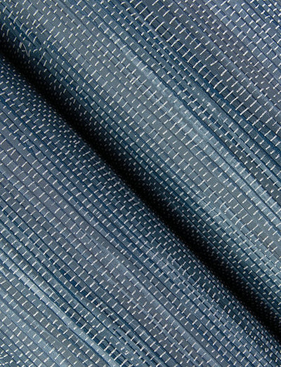 product image for Exhale Indigo Woven Faux Grasscloth Wallpaper 61