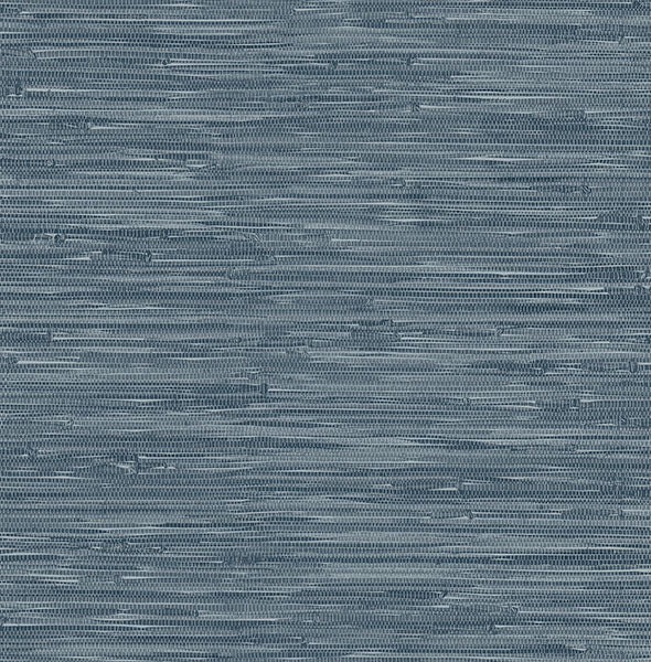 media image for Exhale Indigo Woven Faux Grasscloth Wallpaper 23