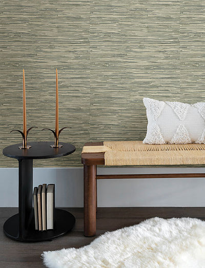 product image for Exhale Moss Woven Faux Grasscloth Wallpaper 16