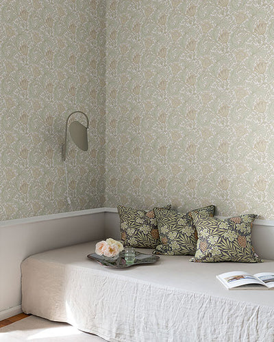 product image for Anemone Light Green Floral Trail Wallpaper 11