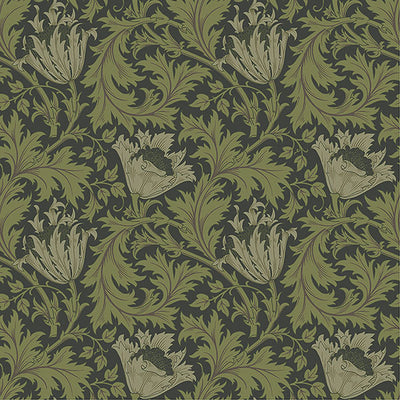 product image for Anemone Dark Green Floral Trail Wallpaper 58