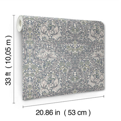 product image for African Marigold Grey Floral Wallpaper 49