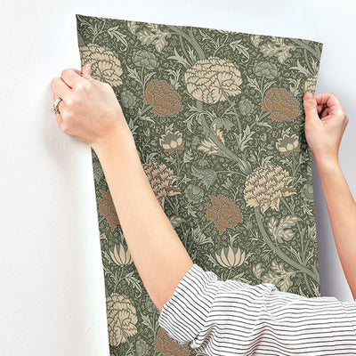 product image for Cray Sea Green Floral Trail Wallpaper 2